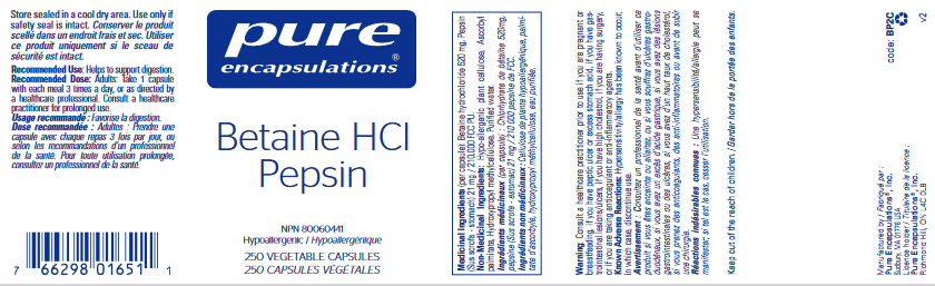 Betaine HCI Pepsin